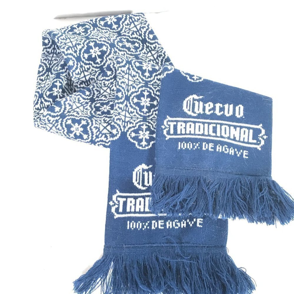 Vintage Mexican Blue Scarf  Scarves Jose Cuervo Tequila Mexico Agave
